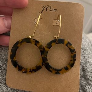 J Crew Tortoiseshell Hoop Earrings - NEW with tags!